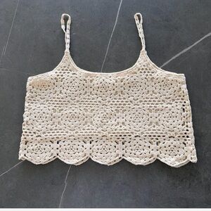 Arizona Jean Crochet Cream Tank Top